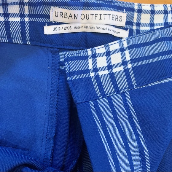 Urban Outfitters Elle Blue Plaid Straight Leg Pant - Picture 3 of 6